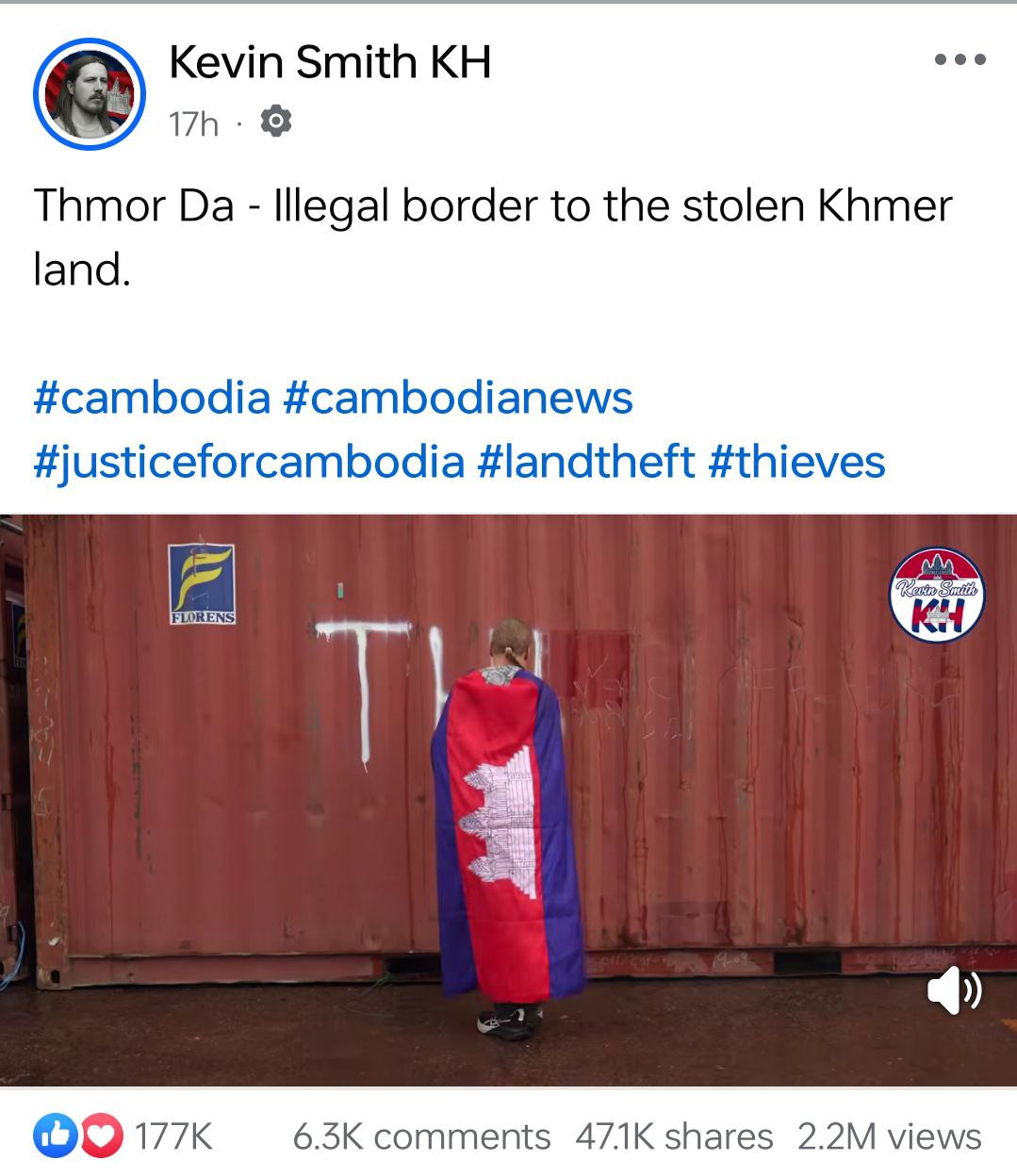 អ្នកផលិតមាតិកាជនជាតិខ្មែរ-អាមេរិកាំងបានបង្ហោះវីដេអូពីការឈ្លានពានរបស់ថៃទទួលបានអ្នកទស្សនាជាង 2 លាន Views