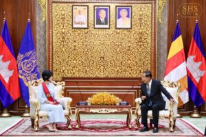 សម្តេចតេជោ ហ៊ុន សែន អនុញ្ញាតឱ្យលោកជំទាវ Teo Lay Cheng ឯកអគ្គរដ្ឋទូតនៃសាធារណរដ្ឋសិង្ហបុរីប្រចាំនៅកម្ពុជា ចូលជួបសម្ដែងការគួរសម និងជម្រាបលា